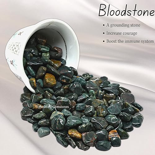 Miniatura 3 de Bloodstone - Chips de cristal para acuario, piedras de sangre de más de 1000 quilates, grava para pecera, pequeñas virutas de piedra rodada y