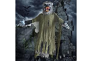 Halloween Decorations 43.3" Lighted up Hanging Wolf with Bendable Arms
