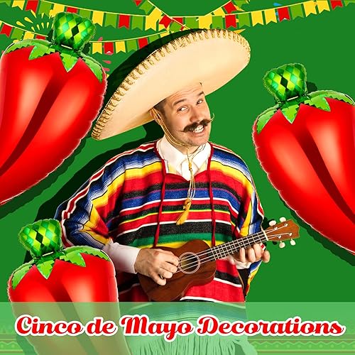 Miniatura 4 de 6 globos inflables de chile para cocinar, decoraciones inflables de chile, globos en forma de chile para fiesta mexicana