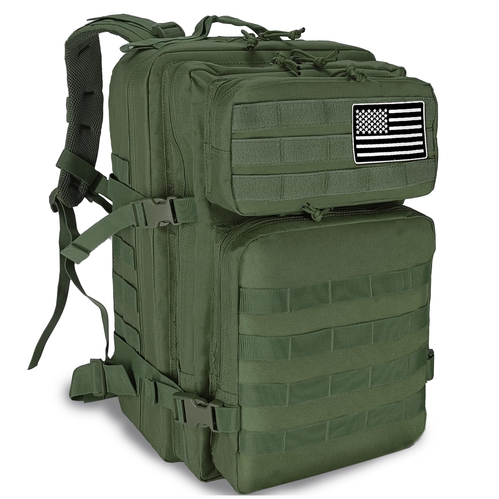 HEMSO Zaino Militare 45 Litri, Impermeabile Grande Zaino Tattico, Molle Zaini di Assalto per Uomo Donna Università Sopravvivenza Viaggio Trekking Campeggio Caccia Moto Palestra Fotografico