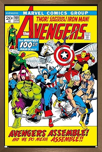 Miniatura 34 de Trends International Marvel Comics Avengers #100 - Póster de pared, 34 pulgadas de largo x 22.4 W, versión premium sin marco