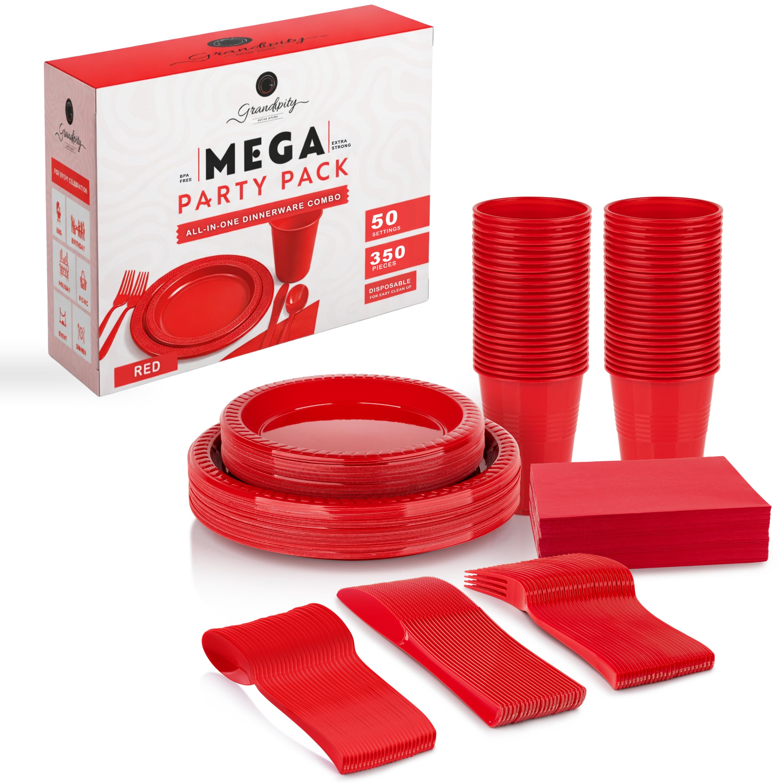 Grandipity Disposable Dinnerware Sets - 720 Piece -26