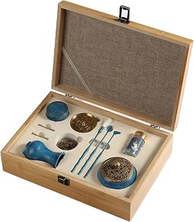 9 Pcs Brass Incense Mold Tool Set, DIY Backflow Tower Incense Cone Molds, Home Fragrance Accessory, Including Spoon, Shovel, Brush, Incense Burner, Incense Powder Container for Meditation, Yoga