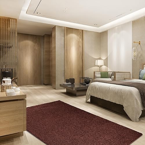 Miniatura 4 de Bright House - Alfombra unicolor, 2 pies de ancho por 12 pies de largo, forma ovalada, color durazno