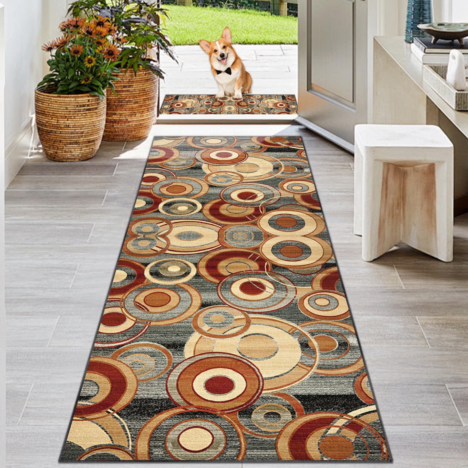 Tapis de cuisine 120x180 cm géométrique et lavable pour décoration moderne