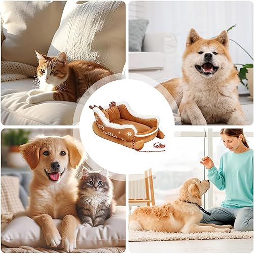 Miniatura 4 de Cama de trineo para perros Cama de trineo para perros, camas navideñas para mascotas, para cachorros, gatos, mascotas, interiores, exteriores, sala