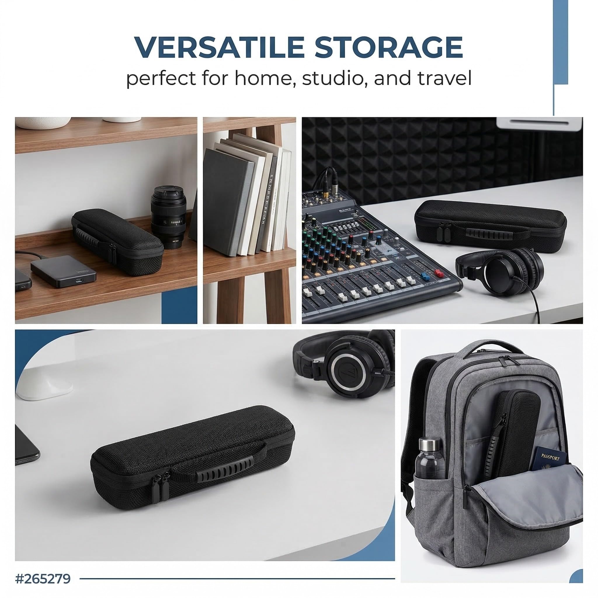 Étui Rigide pour Microphone Sans Fil, Boîte de Rangement et de Transport pour Micro, Accessoires Audio, Déplacements, Scène, Répétitions et Usage Quotidien usage quotidien
