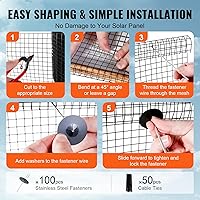 Vista 5 de VEVOR Panel solar para pájaros, kit de rollo de malla de alambre recubierto de PVC de 6 pulgadas x 98 pies con 100 sujetadores, 50 cables