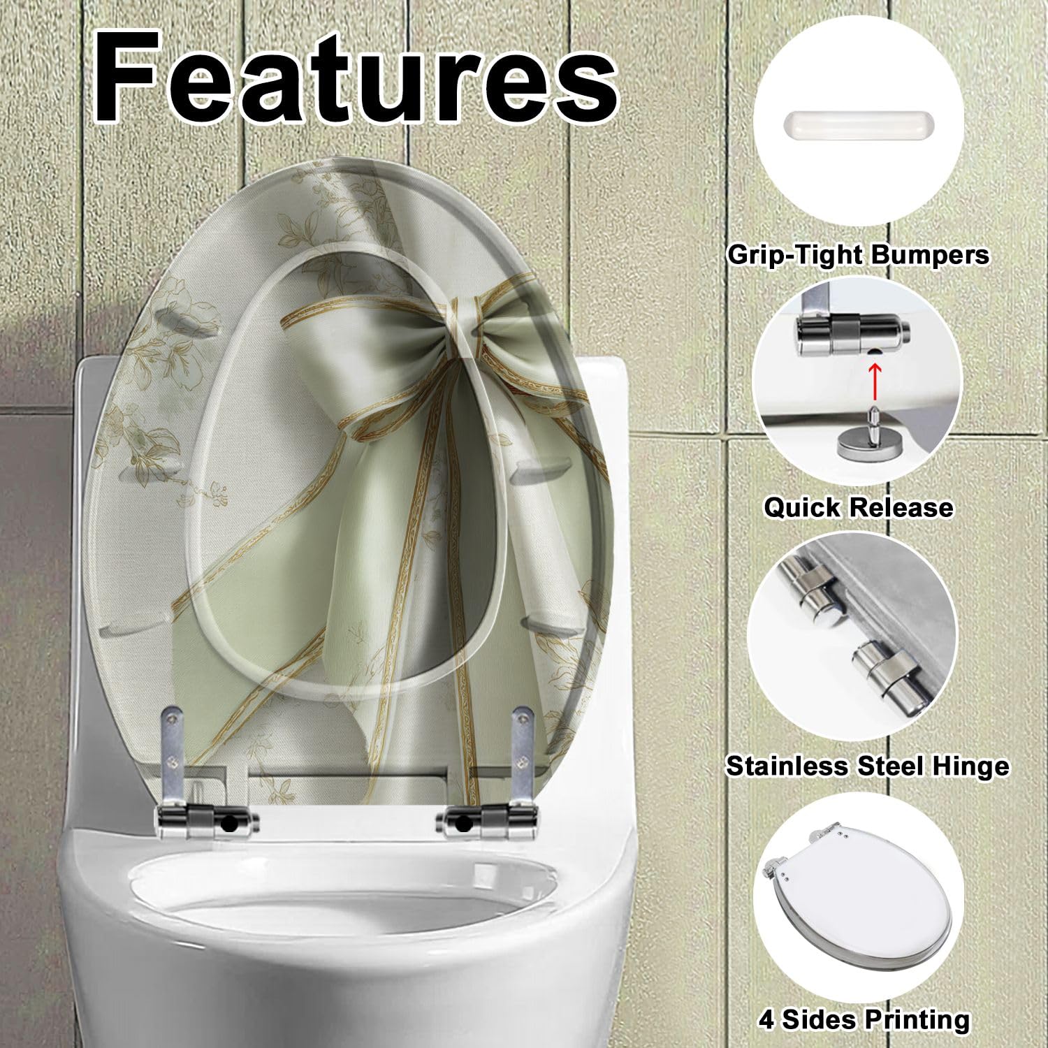 Asiento de inodoro alargado para baño