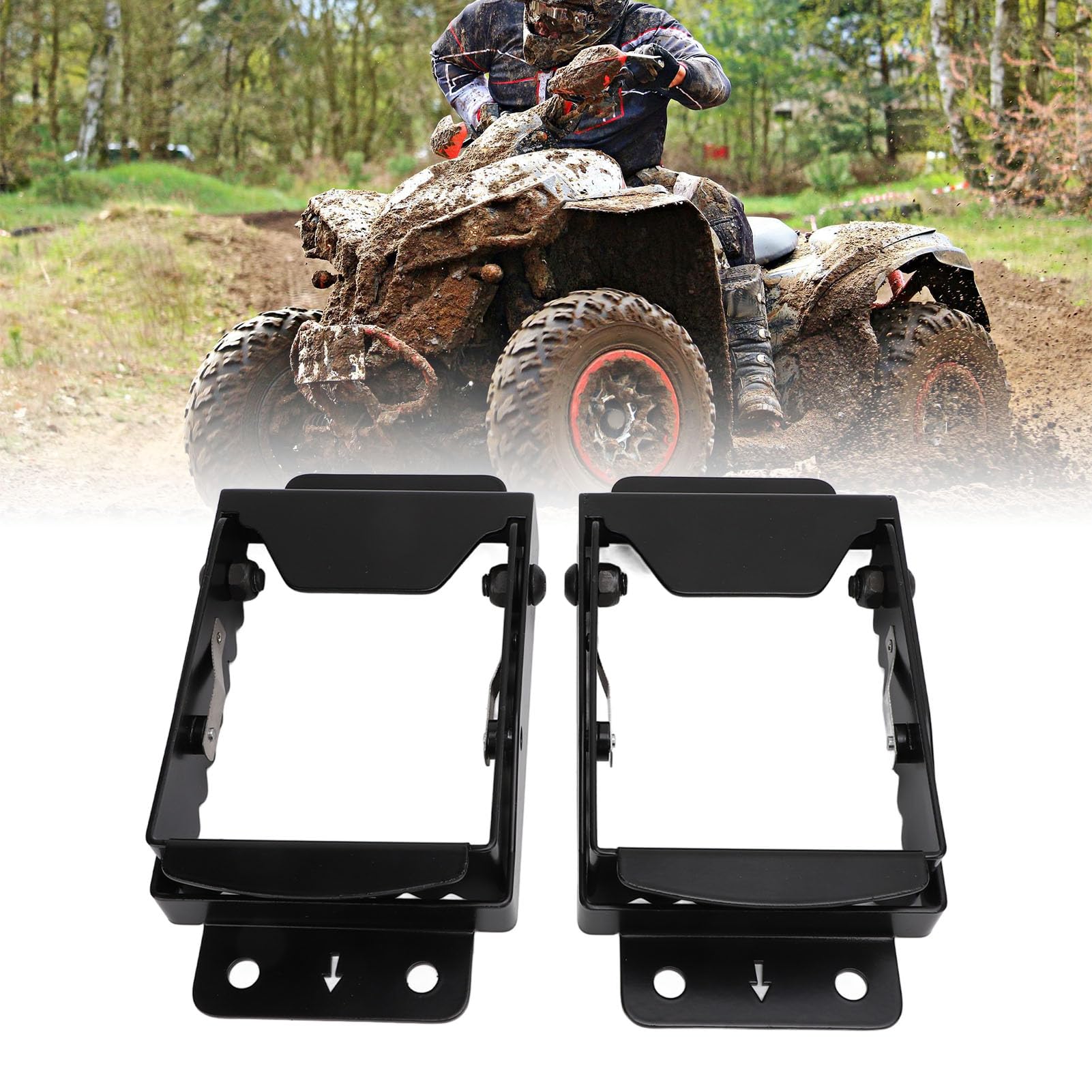 Poggiapiedi ATV Pedana Passeggero Posteriore Pieghevole in Metallo per Sportsman Scrambler