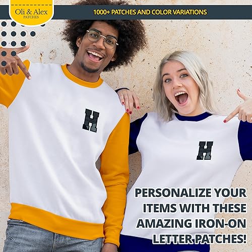 Miniatura 111 de Parches de letras termo-adhesivas de alta calidad – Lindas letras para ropa – Parche universitario para ropa – Letras bordadas de 4 1/2 parches