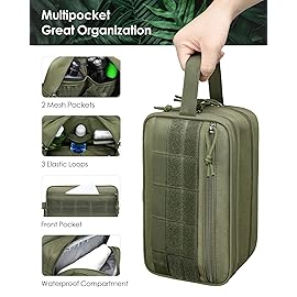 TACTICISM Toiletry Bag for Men - Dry Wet Separate Travel Toiletry Bag, Tactical Molle Dopp Kit for Men with Large Capacity, Water-Resistant Shaving Bag for Adult Women for Travel, Green
