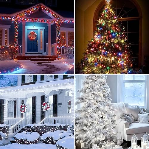 Miniatura 9 de Luces de Navidad para exteriores, 206 pies, 600 luces LED que cambian de color, impermeable, 11 modos, temporizador, para patio trasero, jardín,