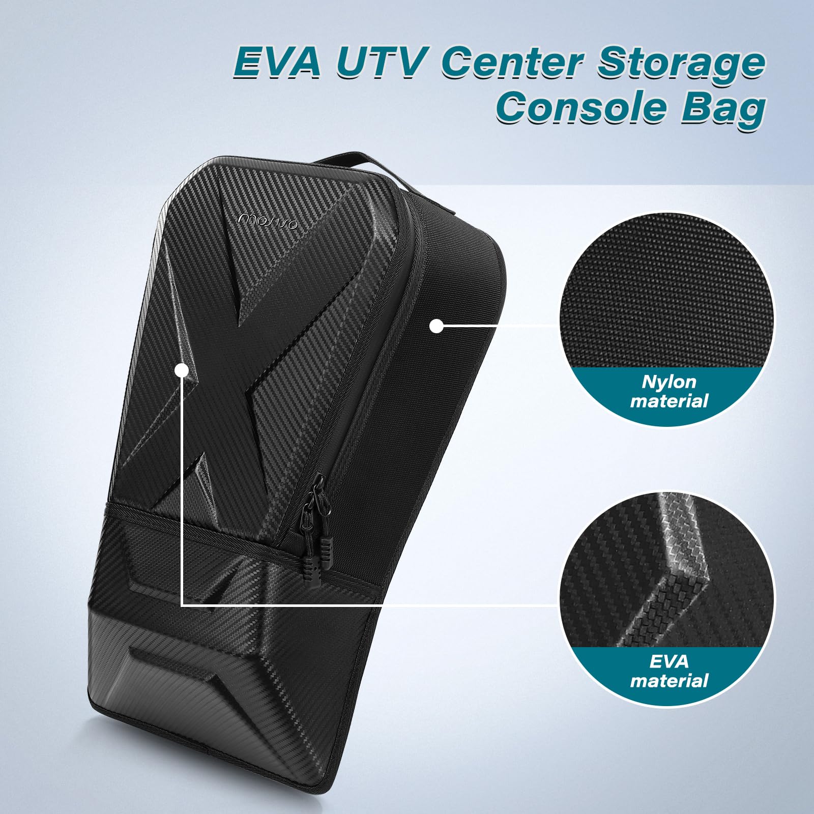 MOSISO UTV Centro Almacenaje Consola Bolsa Compatible con Can Am Maverick X3 MAX XRS XDS Turbo R RR 2017 2018 2019 2020 2021 2022 2023 2024, Waterproof Carcasa Caso Bag Almacenaje Entre Asiento,Negro