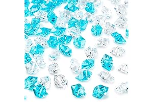 DomeStar Premium Blue Fake Crushed Ice Rocks, 150 PCS Fake Diamonds Plastic...