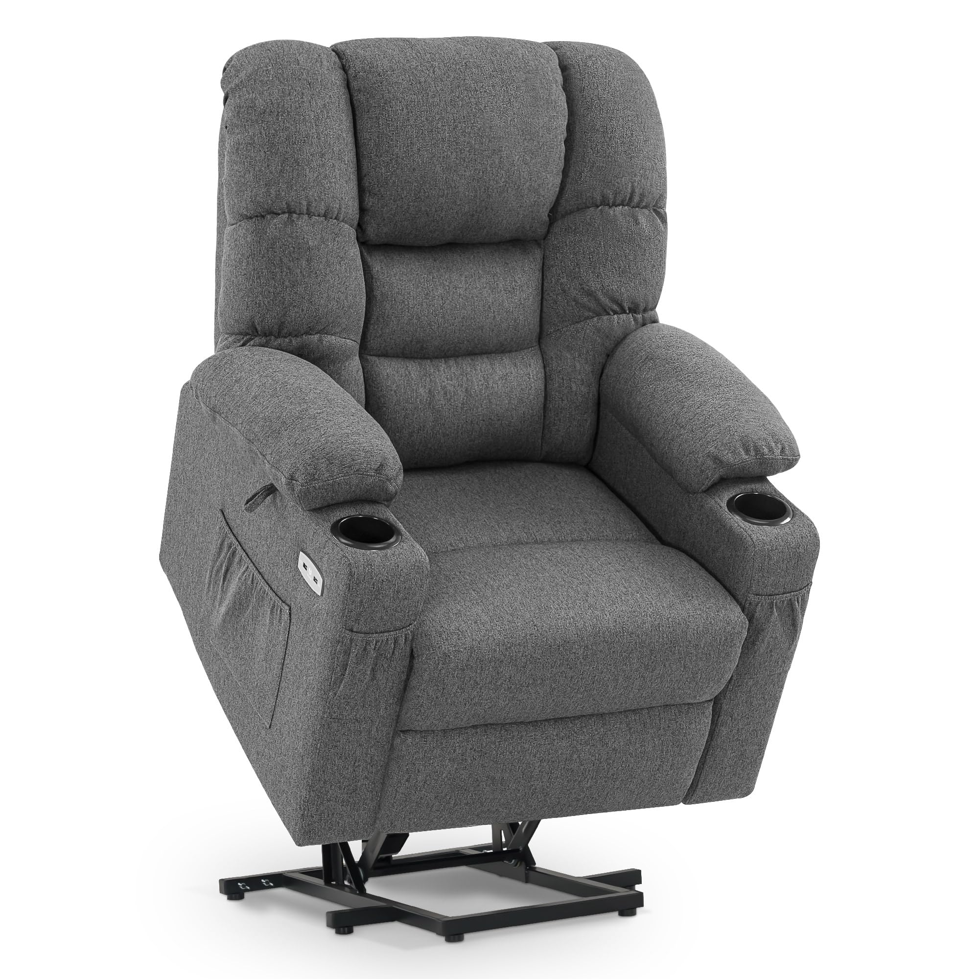 MCombo M poltrona elettrica con 3 motori, schienale e poggiapiedi regolabili, funzione di relax e reclinazione fino a 170°, Testa regolabile 7550 (Grigio)