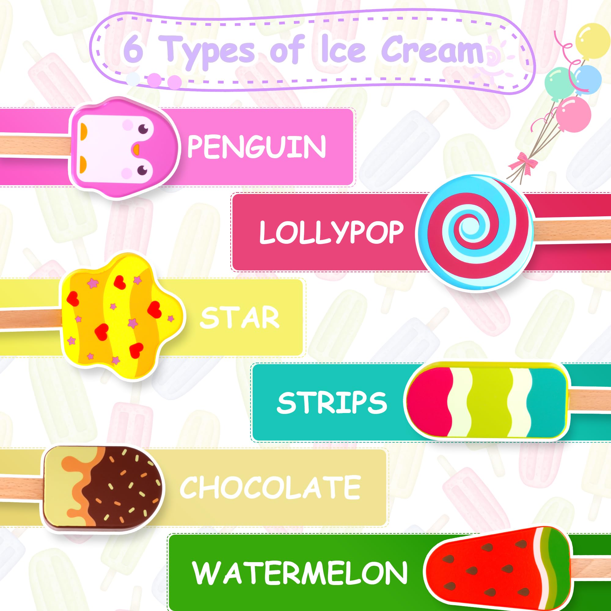 Gelateria giocattoli in legno per bambini da 3 anni ragazzi ragazze, bambini, accessori cucina per bambini, accessori cucina gioco in legno, gelateria spesa in legno per bambini, giocattoli Montessori
