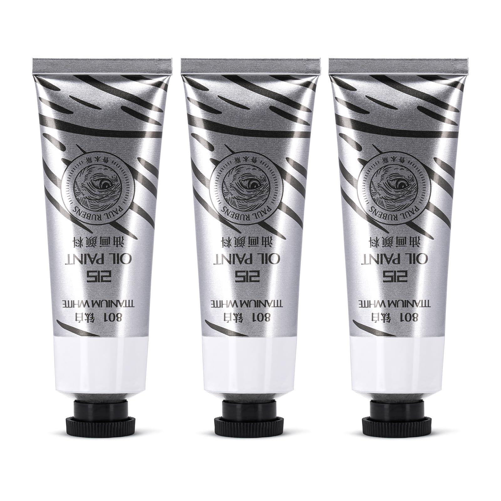Paul Rubens Titanium White Oil Paint, 3 x 50 ml Large Tubes Oil Paints for Artists, Rich Pigment & Creamy Texture, Excellent Durability & Coverage, Suitable for Artists & Beginners