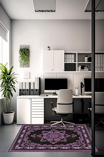 Miniatura 5 de Alfombrilla para silla de oficina para suelo de madera dura, alfombrilla de escritorio, alfombrilla para juegos de computadora (morado, 36' x 48')