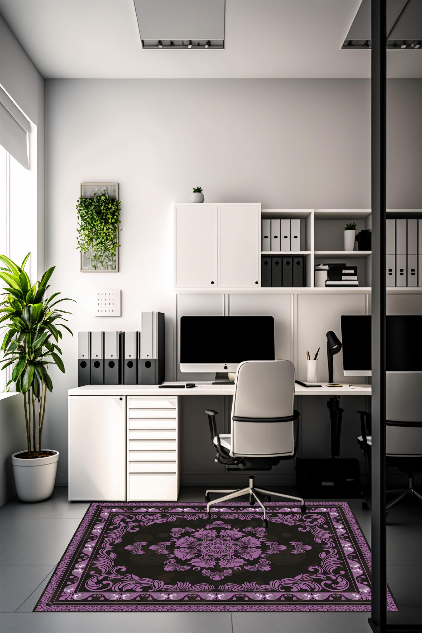 Bürostuhlmatte, Stuhlmatte für Hartholzboden, Schreibtisch-Bodenmatte für Bürostuhl, Computerstuhl, Computer-Gaming-Stuhlmatte (lila, 121,9 x 152,4 cm)