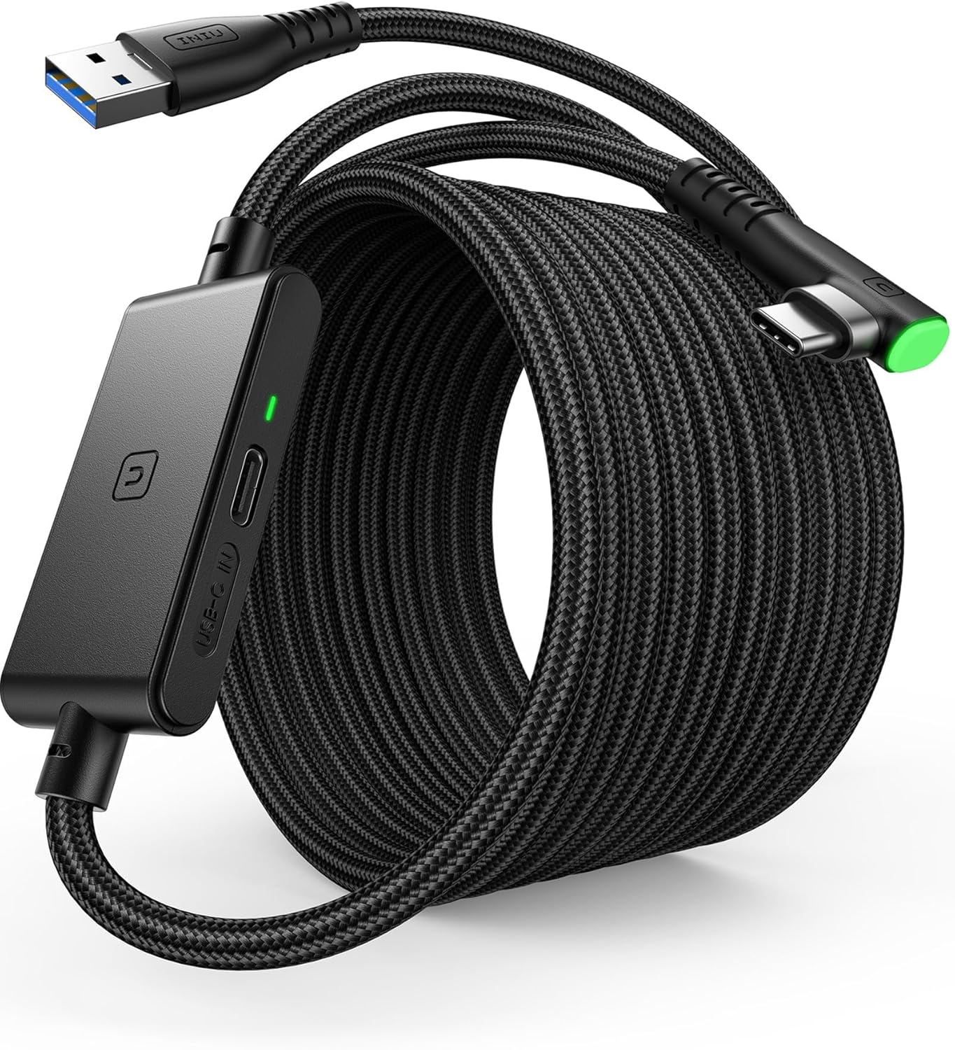 INIU 16FT Link Cable for Meta Oculus Quest 2/3/Pro and PC VR Gaming - USB 3.0 Type C Cable with Separate Charging Port for VR Headset Accessories