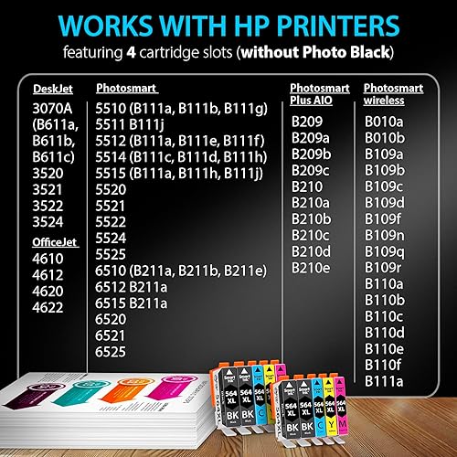 Miniatura 3 de Smart Ink Cartucho de tinta de repuesto compatible para HP 564 XL 564XL 564XL High Yield 10 Combo Pack (4 negro y 2 C/M/Y) para impresoras DeskJet
