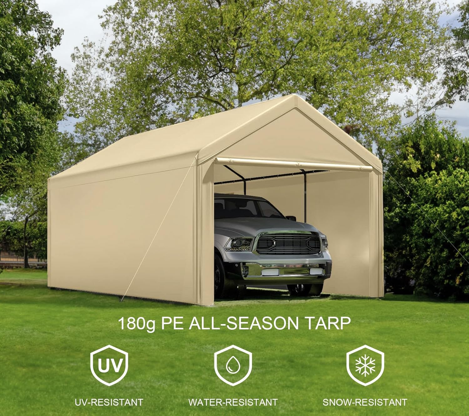 Carport Canopy 10x20 Heavy Duty, Metal Carport Waterproof Carport Garage Tent Outdoor for Car Tuck Boat SUV Auto, Gray Carport Canopy 10x20 Heavy Duty, Metal Carport Waterproof Carport Garage Tent Outdoor for Car Tuck Boat SUV Auto, Gray
