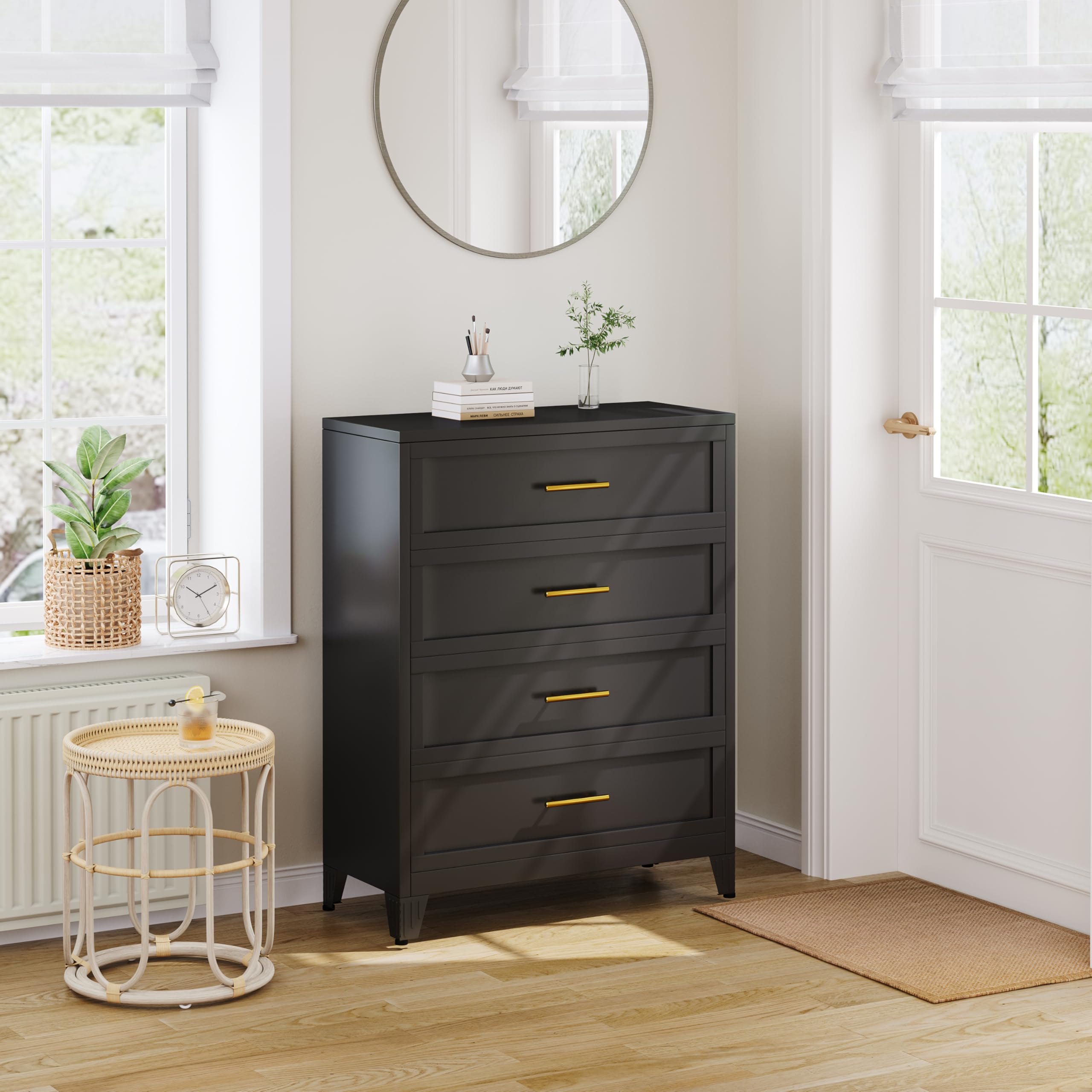 metal black dresser Black Oak