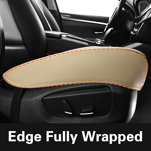 Miniatura 6 de Pariiaodin - 2 fundas de asiento de automóvil de cuero de alta calidad para asientos delanteros inferiores, fundas de asiento acolchadas