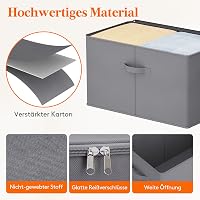 Lifewit 60L Összecsukható Tárolódoboz Szett - 6db Szürke Textil Ruhatároló Fedéllel és Fogantyúval, 56x32x33cm, Ruhákhoz, Ágyneműhöz 4