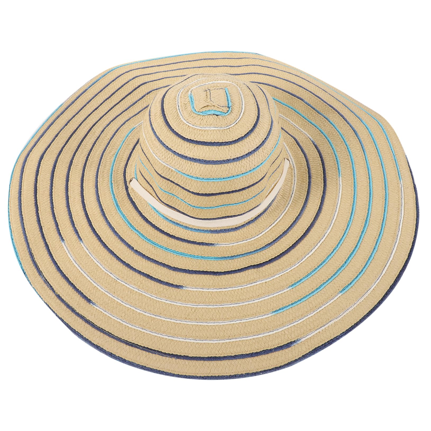 CALLARON Cappello da Spiaggia da Donna in Paglia, Visiera 17cm Pieghevole | Protezione Solare Intrecciato, Leggero e Portatile, Atmosfera Estiva, per Viaggio e Fotografia
