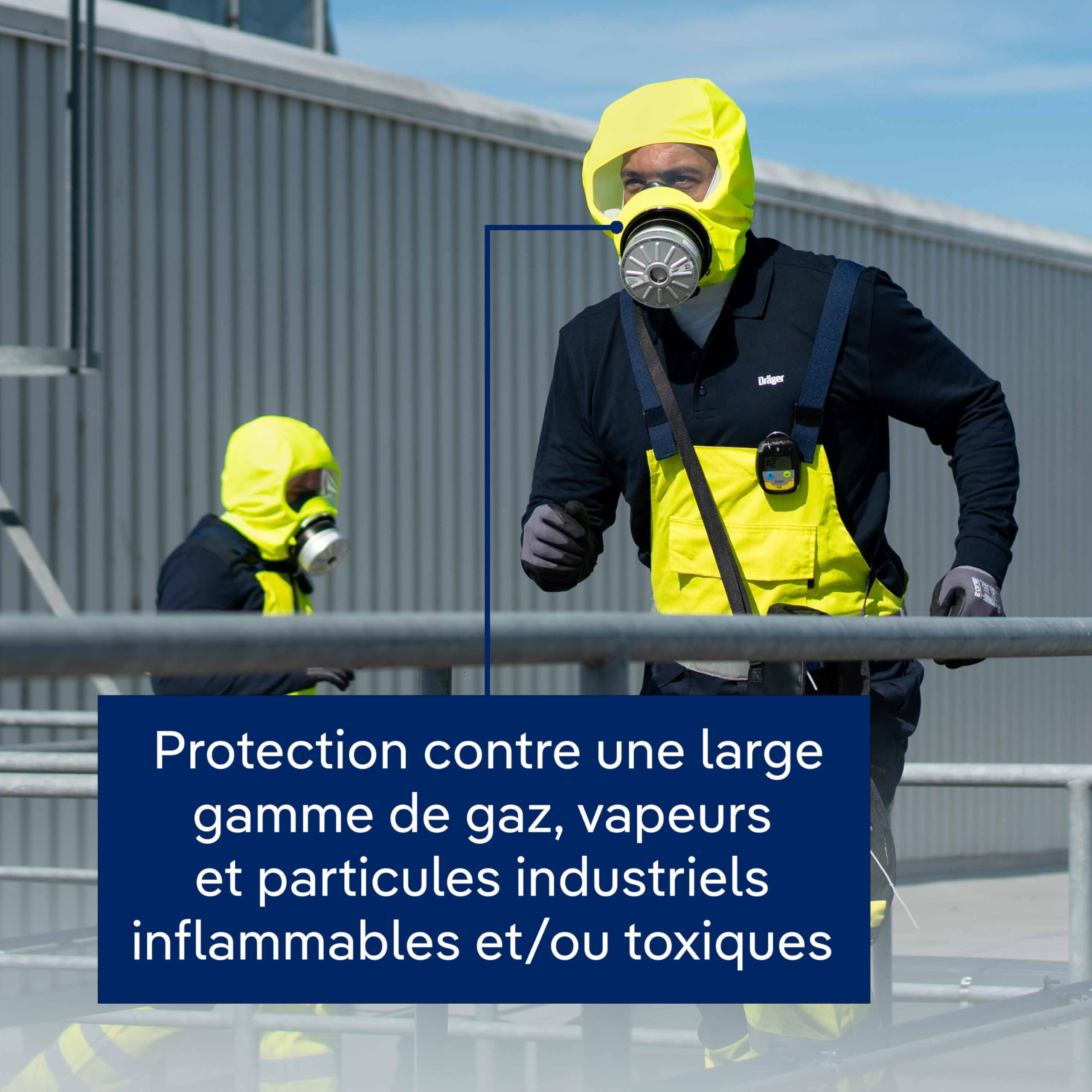 Dräger PARAT 7520 Cagoule d’évacuation industrielle & incendie| Cagoule auto-sauveteur avec filtre combiné ABEK CO P3 | Soft Pack