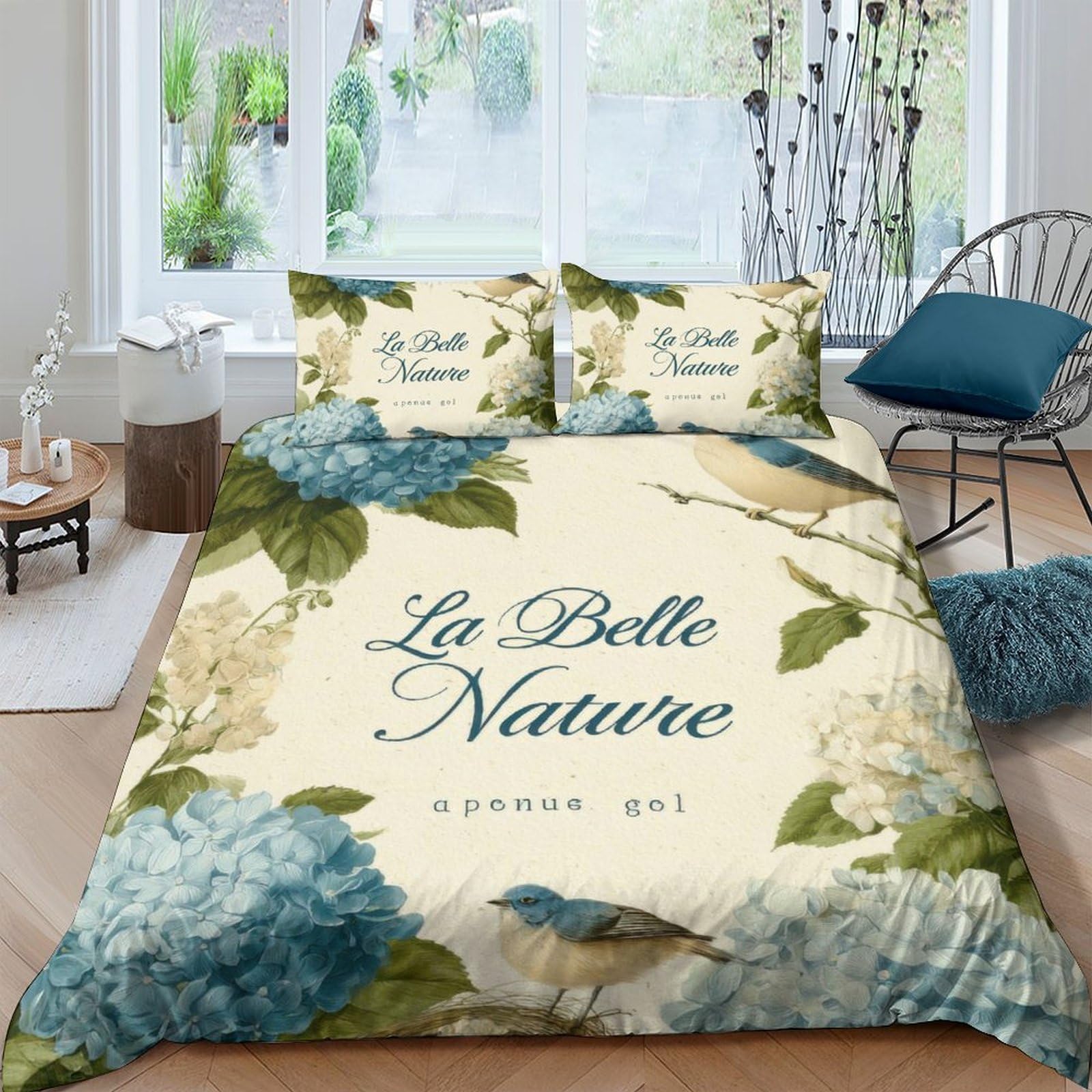 Ctjqhvkz Style-8 3D Printed Hydrangea Botanical Fitted Sheet Microfiber Soft Floral Nature Bed Cover For Bedroom Guest Room Decor Single（135X200cm）
