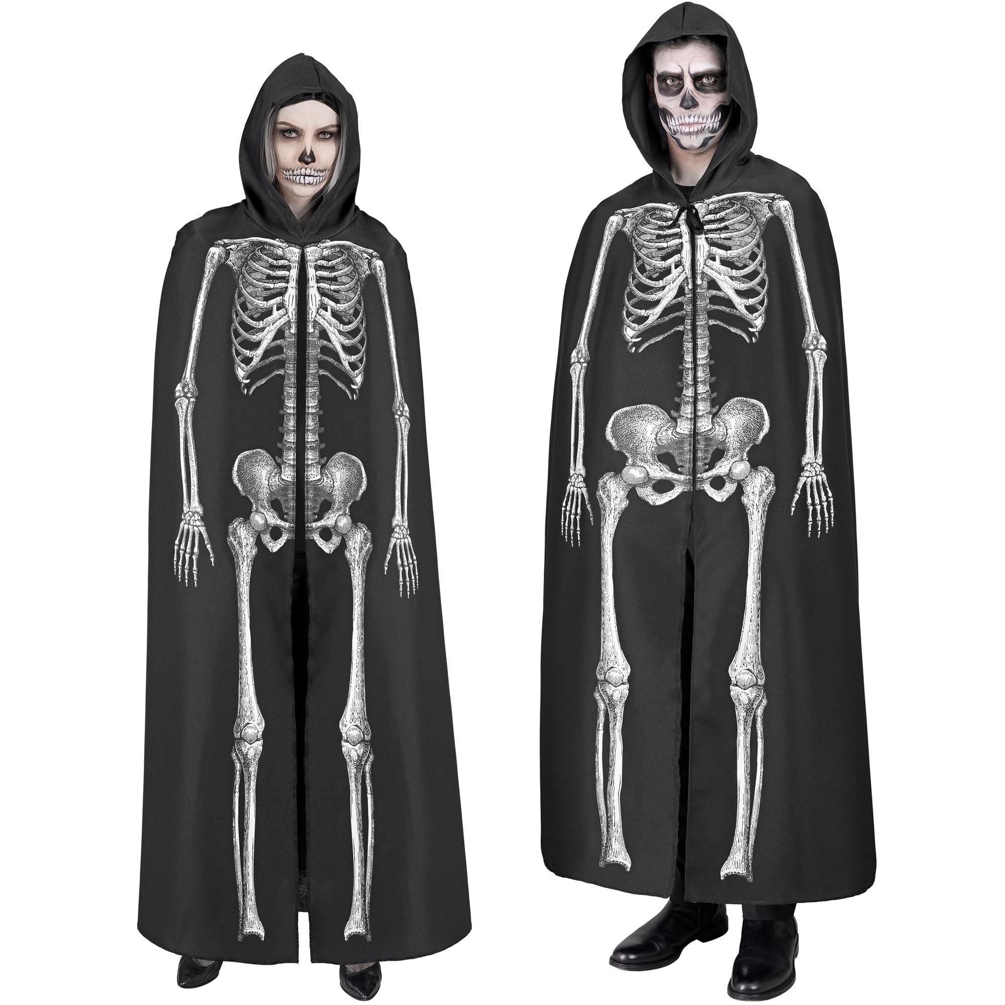 Halloween Skeleton Hooded Cape