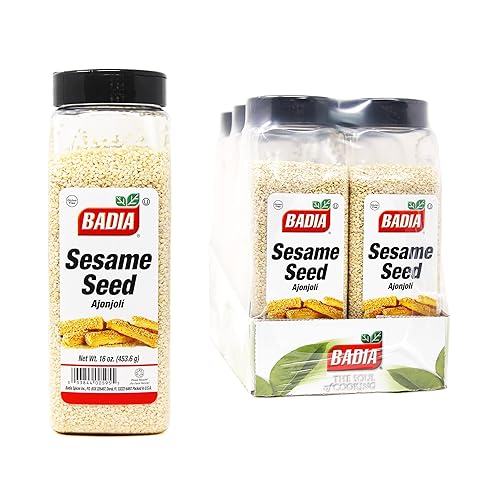 Badia Semilla de sésamo descascarada, 16 onzas (paquete de 6)
