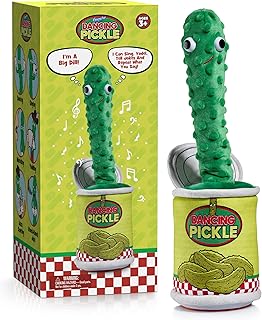 Dancing Pickle - Sings, Repeats What You Say & Tells Jokes, Singing Pickle Toy, Electronic Yodeling Pickle, Funny Talking Pickle for Anyone Who Loves Pickles and Funny Gag Gifts