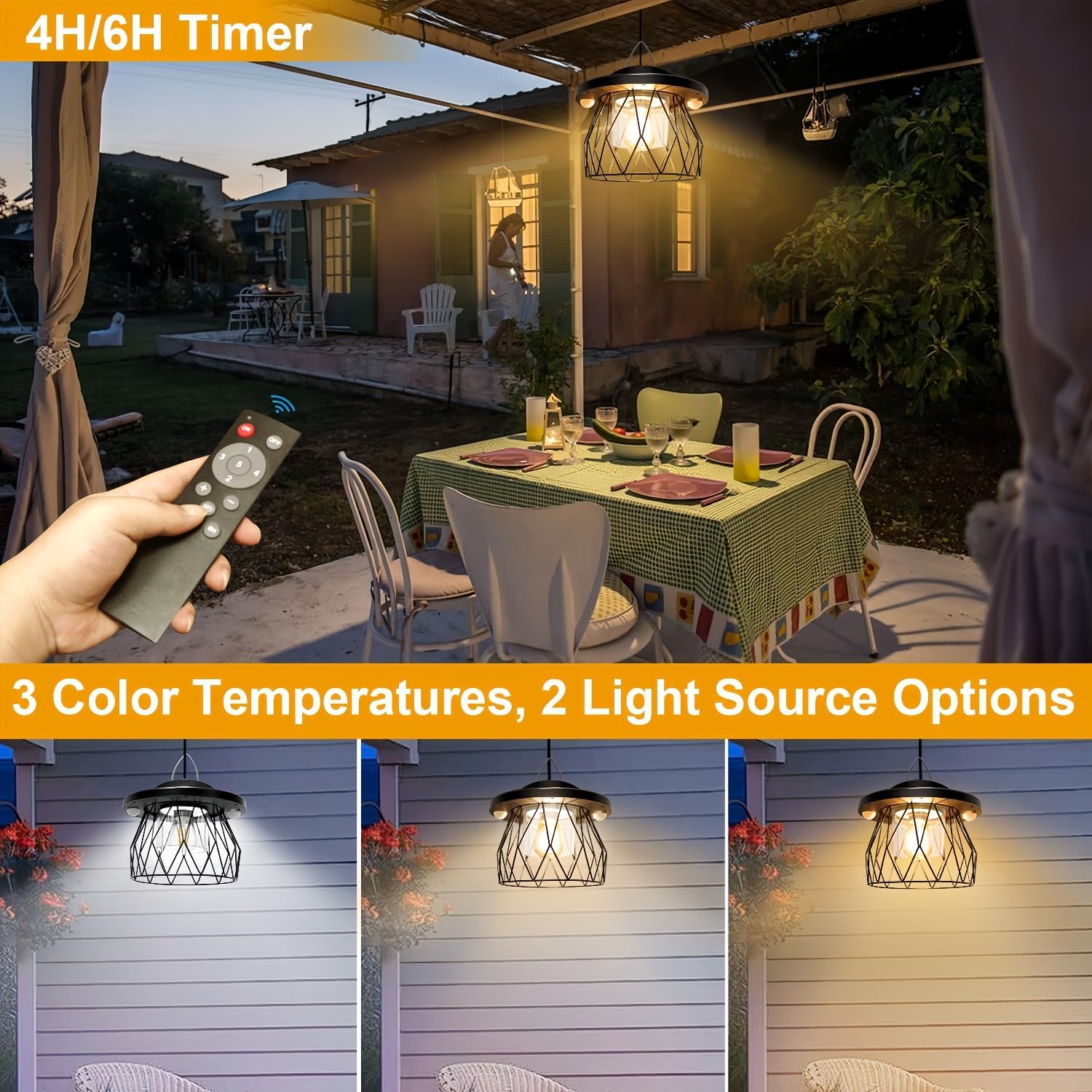 Solar Pendant Lights for Outdoor and Indoor,Solar-Powered, Motion-Activated, Remote-Controlled, 5 Lighting Modes, Warm/Cool White, Weatherproof,Ideal for Sheds, Garages, Patios, Gardens, and Barns