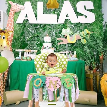 Wild One Birthday Banner - Pink Safari Highchair Banner, Photo Booth Props, Backdrop, Cake Smash