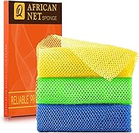 Vista 10 de UJFQBH Esponja de red africana de red africana, esponja de baño de red larga, exfoliante para el cuerpo de la ducha, limpiador de espalda, suave rosa