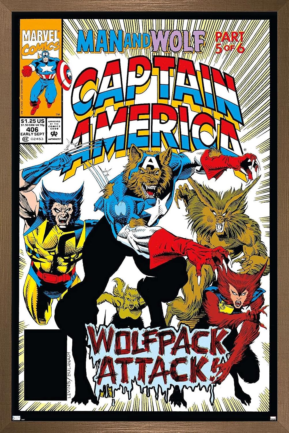 Trends International Marvel: Year of The Shield - Captain America Werewolf - Wolfpack Wall Poster, 34L x 22.4W, Premium Unframed Version