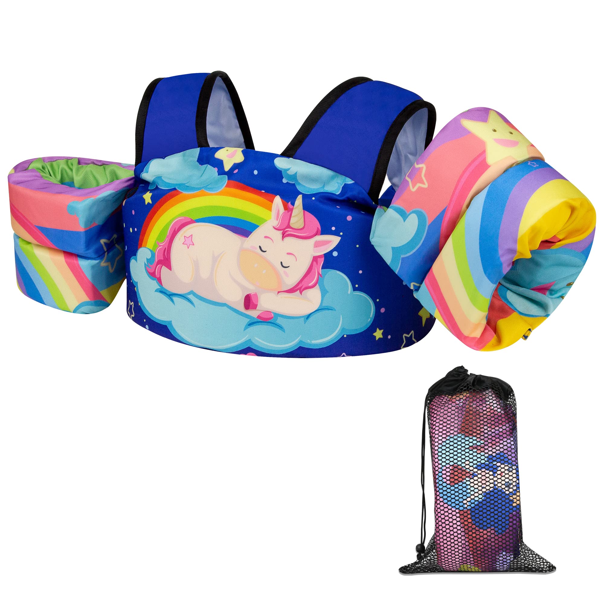 Elejolie Kid Swim Vest for Child Learn Swiming Training,Infant Safety Swim Aid Jacket for Toddler 2 3 4 5 6 Years Old,Arm Wings for Baby 22-66lbs