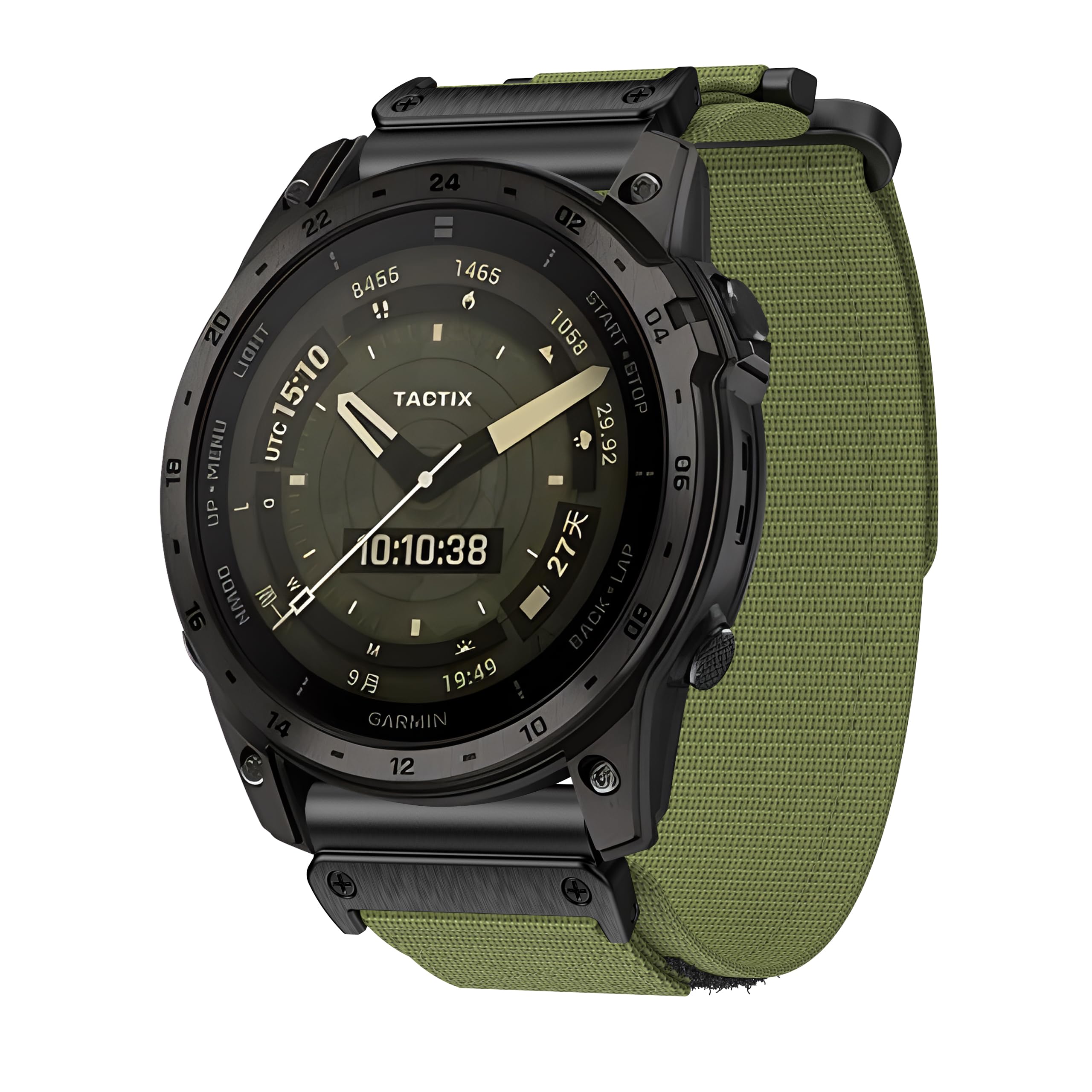 MYAYD 22mm Watch Strap Compatible with Garmin Fenix 6 Pro/Fenix 7/Fenix 6 Strap, Nylon Sport Wrist Band for Garmin Forerunner 935/945/955/962, Nice Gift for Women Men (Green)