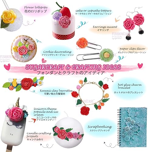 Miniatura 4 de Funshowcase Moldes para fondant de unicornio y flores, 13 unidades