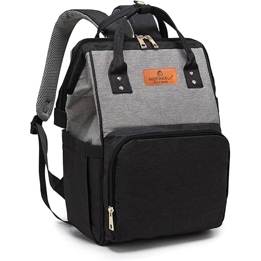 Motherly Crown Diaper Bag - Black and Grey