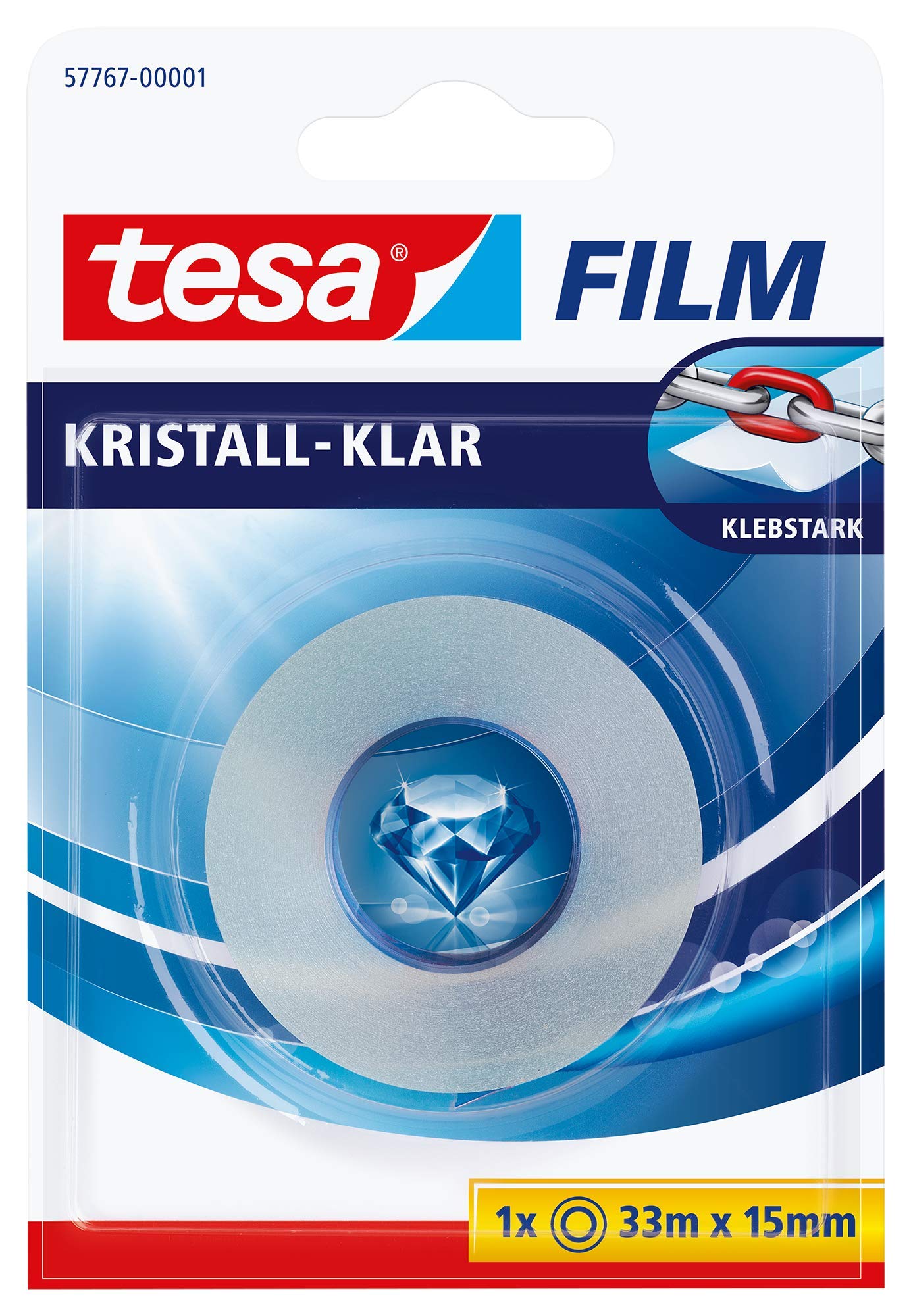 tesafilm® 57767 Crystal Clear Adhesive Tape 15mm x 33m