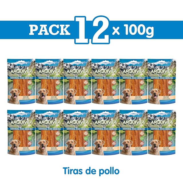 Foto 2 de 7 de Arquivet Pack 12 Unidades Snacks Tiras de Pollo 100 g - Natural Dog Snacks - 100% Natural