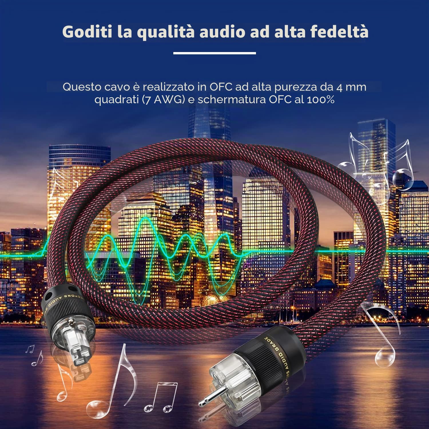 Tertullus Cavo di alimentazione HiFi High End C15, cavo di alimentazione HiFi audio per dispositivi freddi, con spina Schuko e spina per dispositivi freddi (PE, 1,5 m)