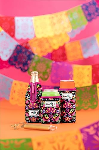 Miniatura 52 de Swig Life Skinny Can Coolie, soporte delgado de 12 onzas, enfriador de neopreno aislado con bolsillo, fundas para botellas de cerveza altas, All