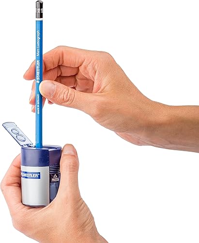 Miniatura 6 de Staedtler 512001BK - Sacapuntas de doble agujero metálico con recipiente para recoger virutas