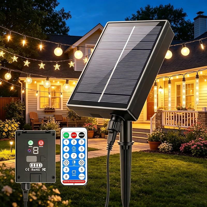 Painel solar yowin 24 V para luzes externas com controle remoto e entrada Type-C WGYW-24VTYNB